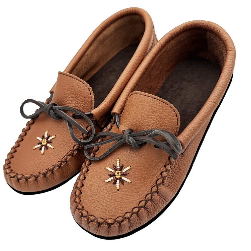 Women’s Sequined Horsebit Natural Leather Moccasins