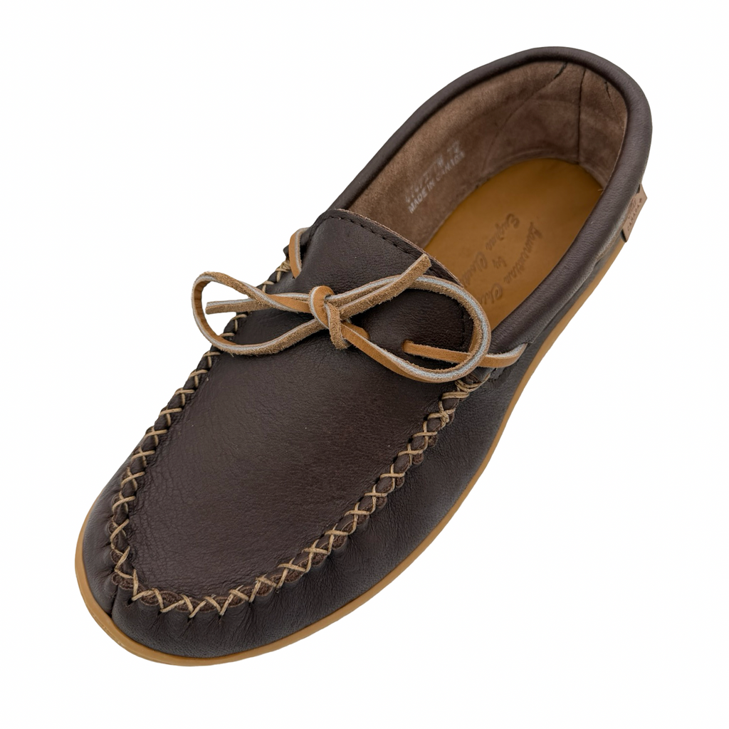 MOJA & CO. soft vinyl Mojaking 本体 Men's Wide Moose Hide Leather Memory Foam Moccasin Shoes