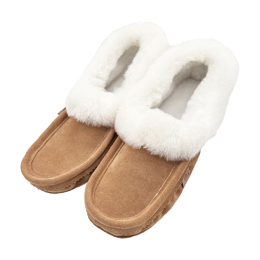 Warm Fleece Lined Soft Sole Moccasins with Real Sheepskin Trim For Men and Women â Moccasins Canada