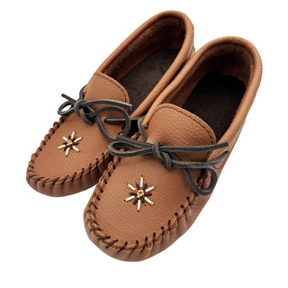 Women's Soft Sole Beaded Moccasin Slippers