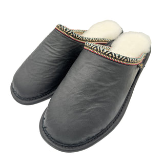 Genuine Sheepskin Mule With Native Braiding