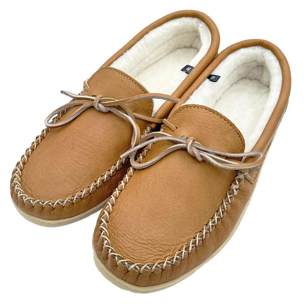 Men's Genuine Leather Moccasin Slippers with Real Warm Sheepskin Lining â Moccasins Canada