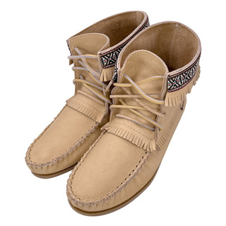 Men's Ivory Leather Moccasin Boots (Limited Edition)