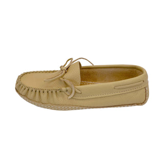 Men's Cream Wide Leather Moccasins (Final Clearance)