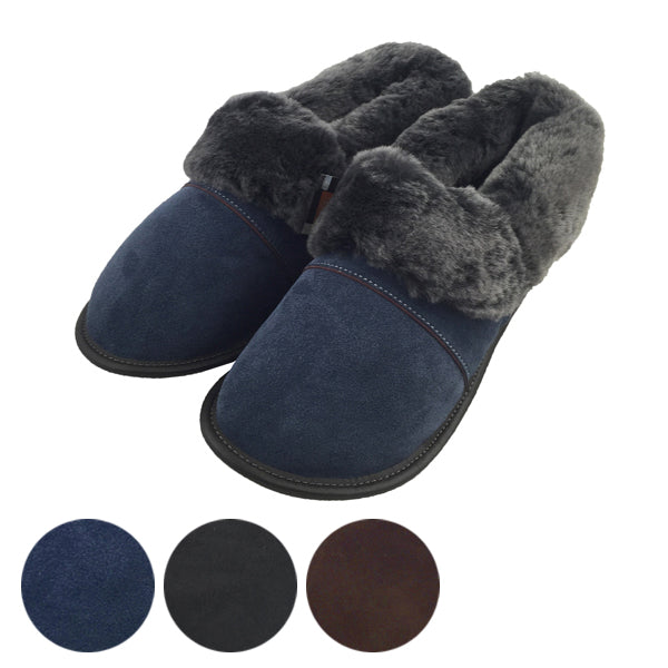Men's Handmade Authentic Garneau Genuine Sheepskin Slippers with Suede â Moccasins Canada