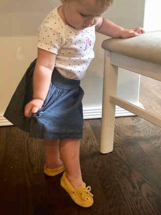 Baby Fleece Lined Beaded Suede Moccasins