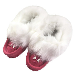 Baby Rabbit Fur Beaded Moccasins (Final Clearance)