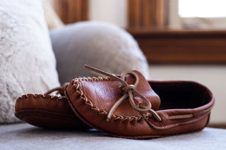 Women's Bison Leather Wide Moccasins (Final Clearance - Size 8 & 9 ONLY)