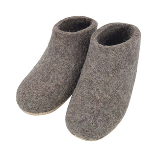 Unisex Natural Wool Felt Ankle or Regular Slippers