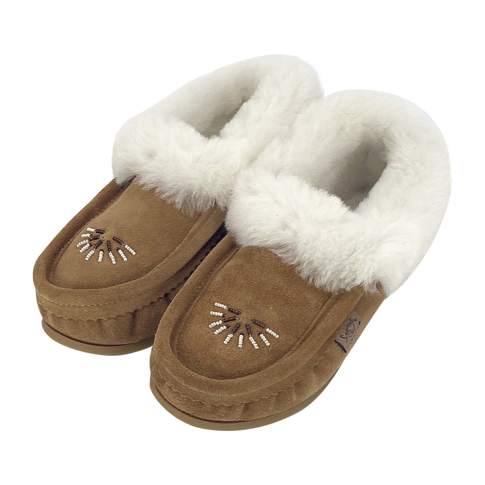 Womens Real Sheepskin Beaded Moccasin with Durable Sole Moccasins