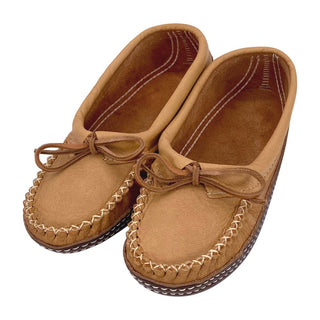 Women's Earthing Ballet Flat Moccasins Moose Hide