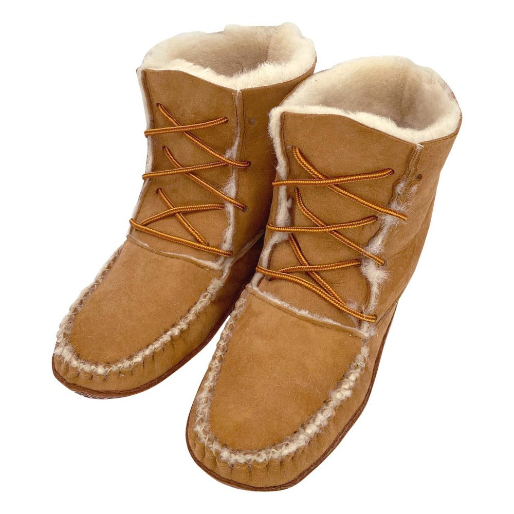 Women's Genuine Sheepskin Leather Sole Indoor Moccasin Bootie Slippers â Moccasins Canada