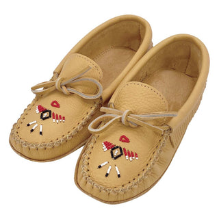 Women's Earthing Moose Hide Leather Fringed Moccasins