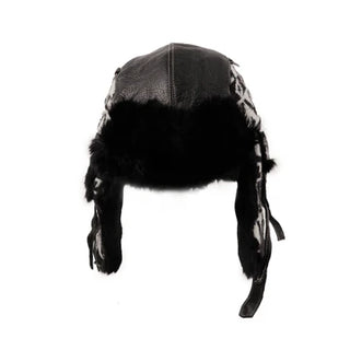 Navajo Wool Aviator Hat with Rabbit Trim