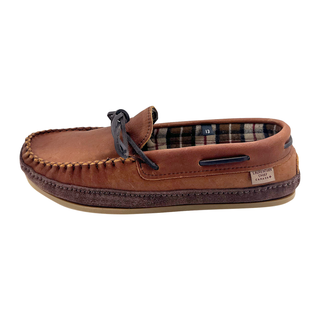 Men's Tartan Wool Lined Moccasin Shoes