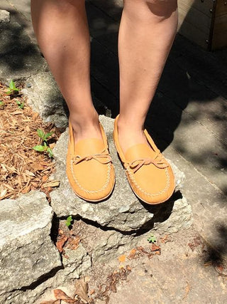 Women's Cork Wide Leather Moccasins