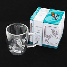 Native Canadian Art Double Wall Glass Mug