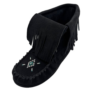 Women's Fringed Inca Suede Moccasin Boots