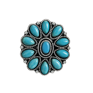 Bohemian Turquoise Concho Ring