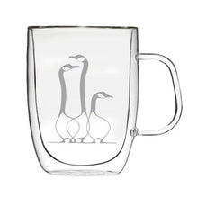 Native Canadian Art Double Wall Glass Mug