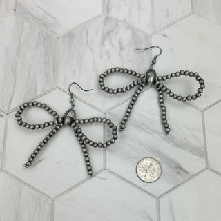 Navajo Pearl Bead Bow Tie Earrings