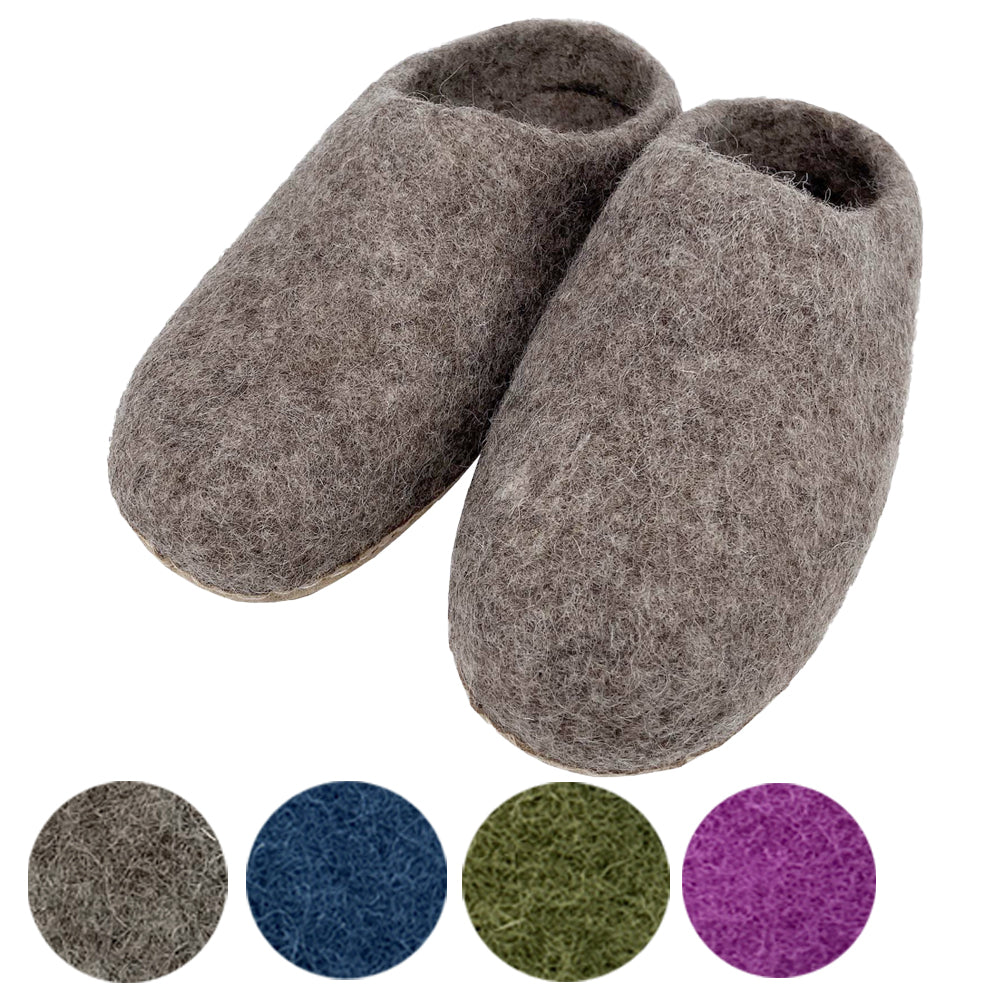 Unisex Natural Felt Slip-On Slippers