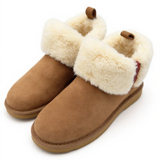 Sheepskin EVA Sole Ankle Boots with Braiding