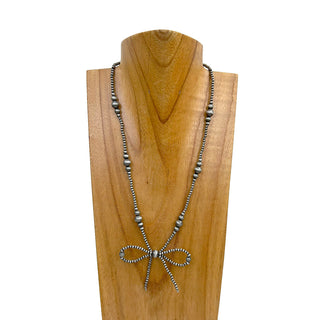 Navajo Pearl Bead Bow Tie Necklace
