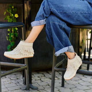 Women's Suede Dancer Ankle Moccasin Boots V2