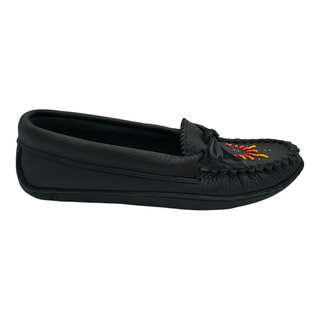 Women's Moose Hide Leather Beaded Moccasins