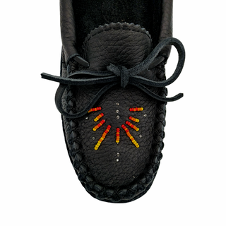 Women's Moose Hide Leather Beaded Moccasins