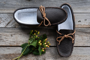 Men's Buffalo Hide Fleece Lined Moccasins