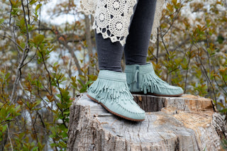 Women's Suede Dancer Ankle Moccasin Boots v2