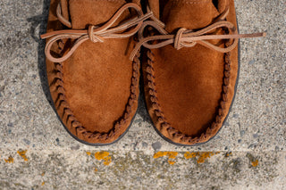 Men's Wide Suede Moccasin Shoes