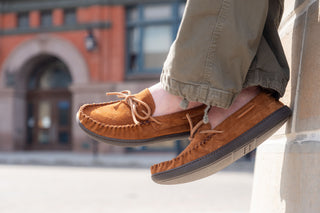 Men's Wide Suede Moccasin Shoes