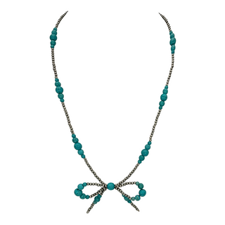 Navajo Pearl Bead Bow Tie Necklace
