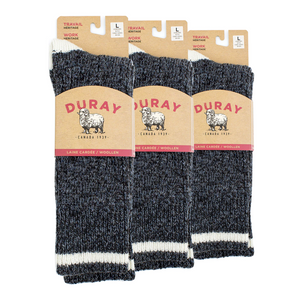 Men's & Women's Wool Denim Blend Work Socks (3 Pack)