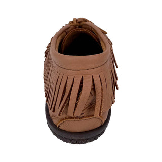 Women's Moose Hide Embroidered & Fringed Moccasin Shoes