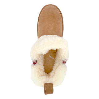 Women’s Sheepskin Braid Trim Ankle Boots