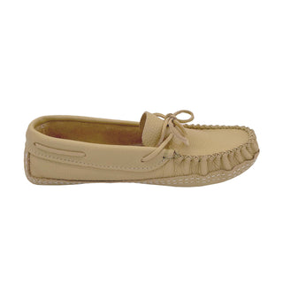 Men's Cream Wide Leather Moccasins (Final Clearance)