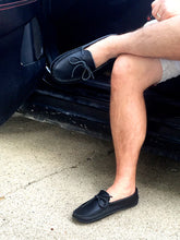 Men's Black Leather Moccasins