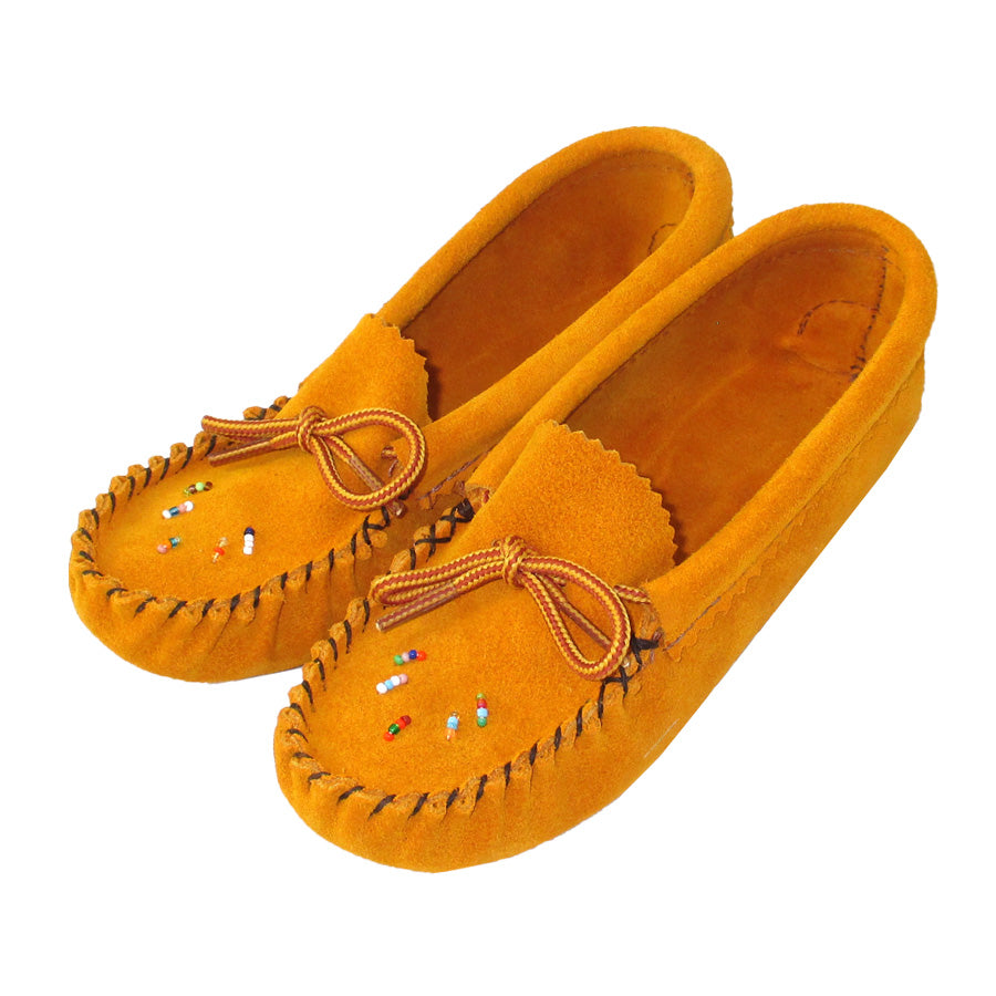 Child and Youth Earthing Beaded Suede Moccasins