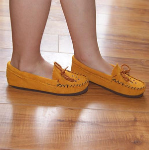 Children's Beaded Suede Moccasin Shoes