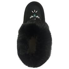 Women's Rabbit Fur Thunderbird Beaded Crepe Sole Moccasins