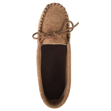 Women's Floral Embossed Suede Moccasin Shoes