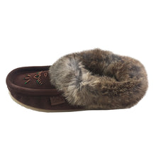 Women's Rabbit Fur Thunderbird Beaded Crepe Sole Moccasins