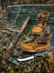 Men's Moose Hide Leather Moccasin Boots