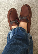 Men's Brown Wide Leather Moccasins