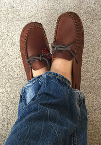 Men's Brown Wide Leather Moccasins