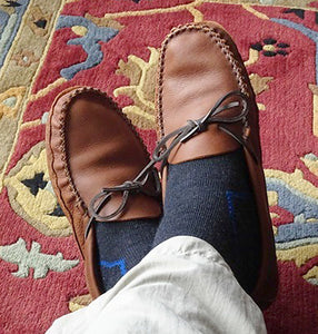 Men's Brown Wide Leather Moccasins